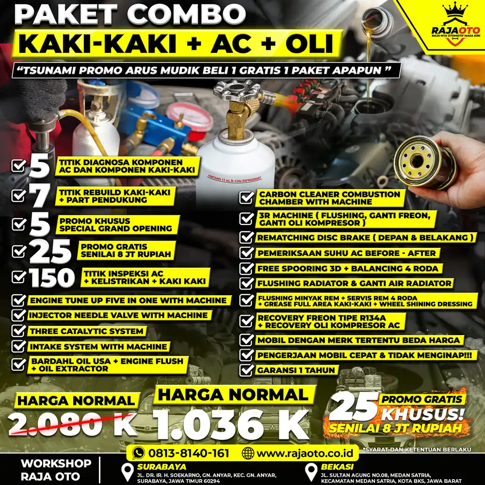 Paket Combo Kaki-Kaki + AC + Oli