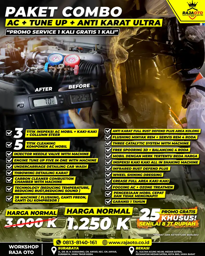 Paket Combo AC + Tune Up + Anti Karat Ultra