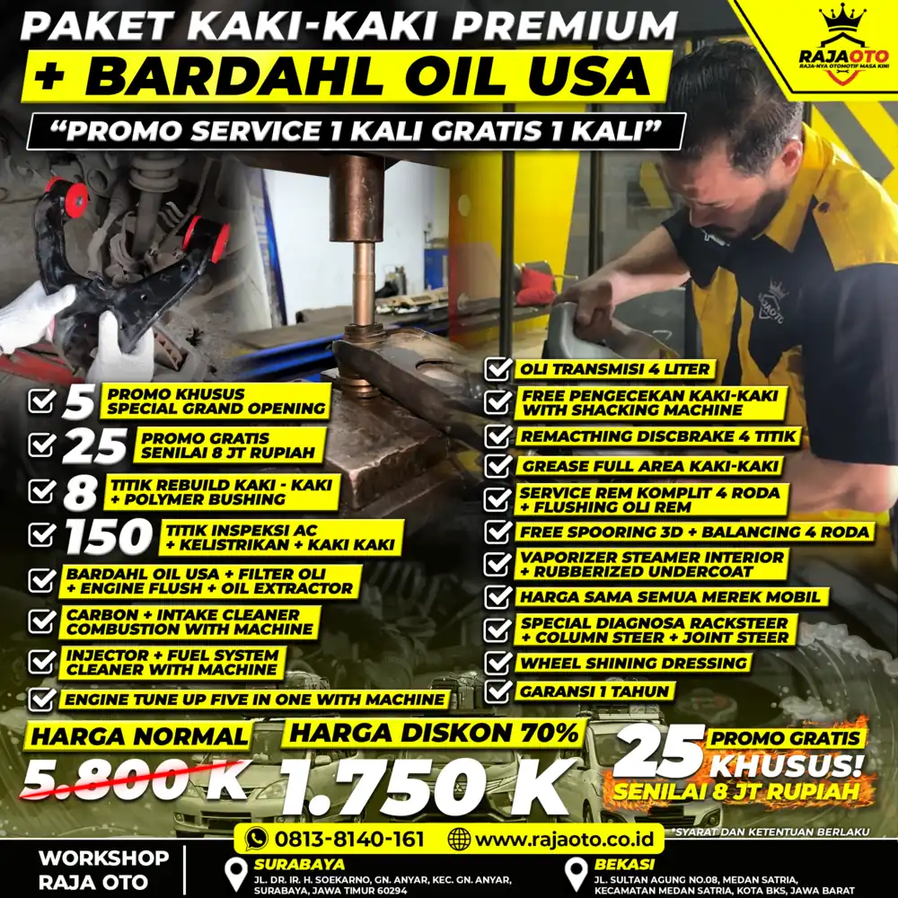 Paket Kaki-Kaki Premium + Bardahl Oil USA