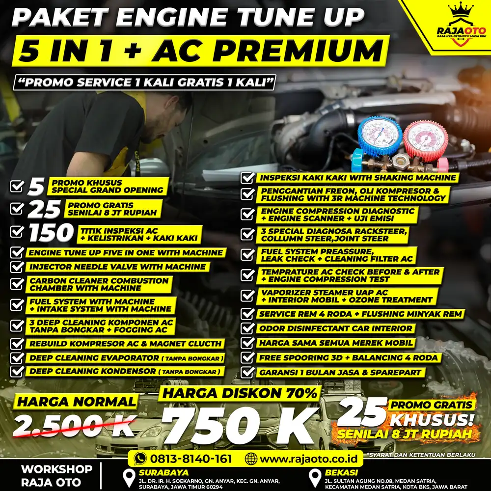 Paket Engine Tune Up 5 in 1 + AC Premium