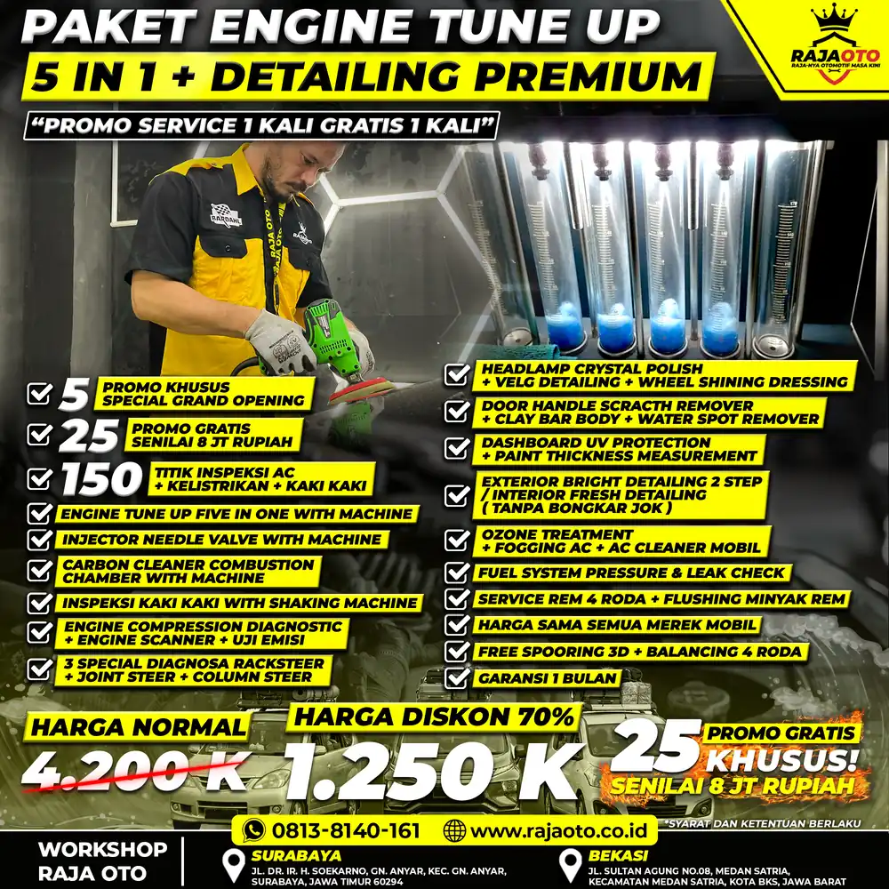 Paket Engine Tune Up 5 in 1 + Detailing Premium