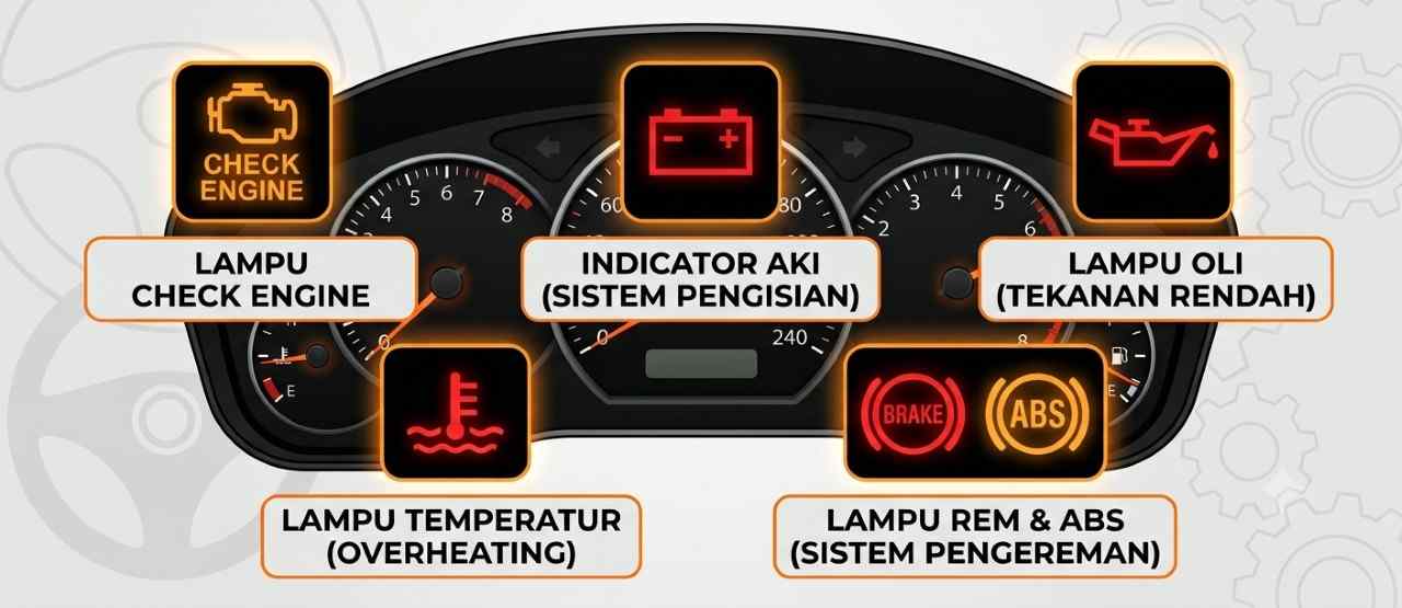 Cara Mengatasi Lampu Indikator Mobil Menyala Terus Sesuai Penyebabnya
